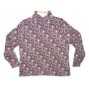 Duluth Trading Aztec Print Mock Neck Coolmax Knit Shirt Southwestern Thick XXL